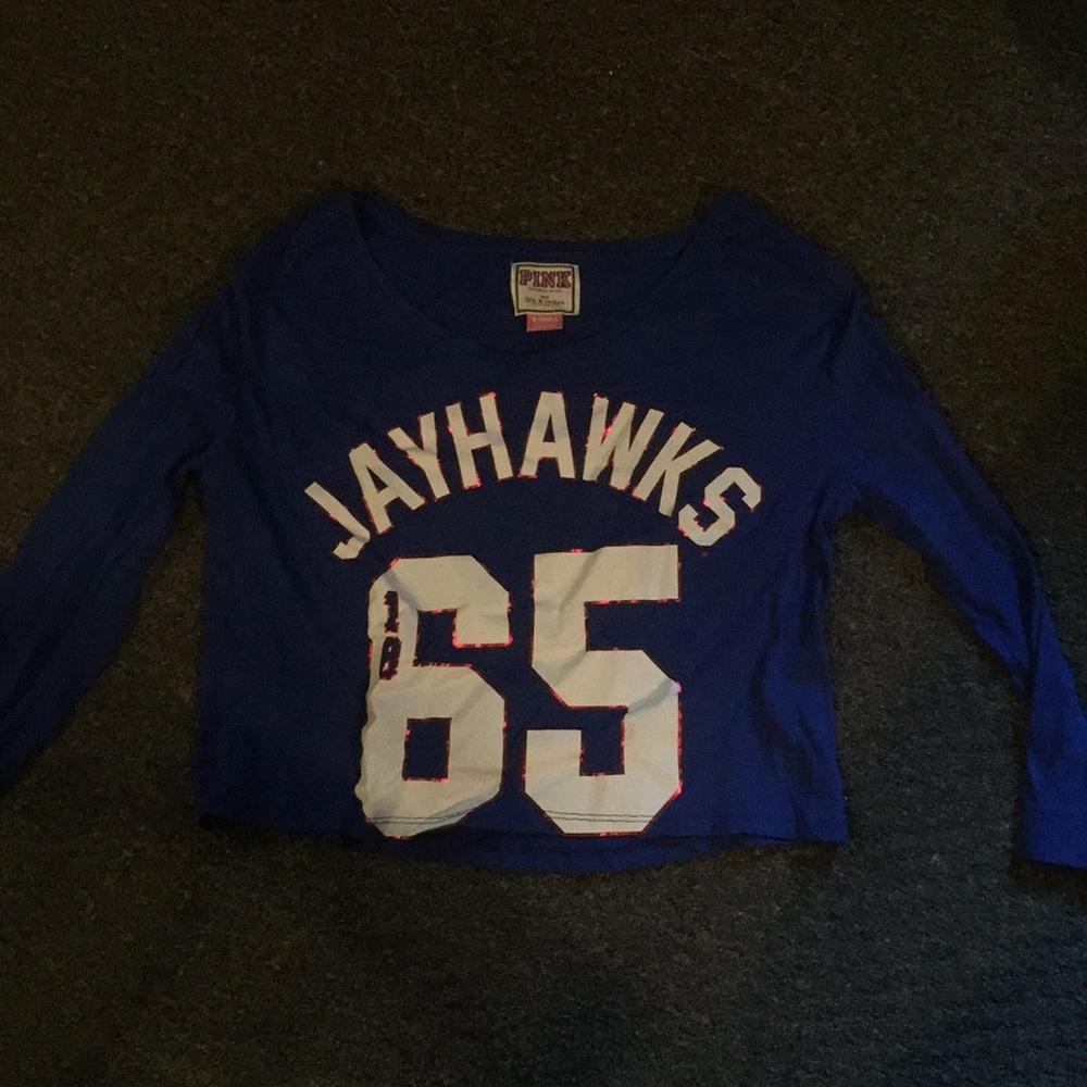 Victorias secret PINK jayhawks 3/4 sleeve